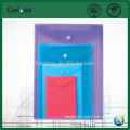 L Shaped Clear PP File Bag With Solid Color& Plastic Button